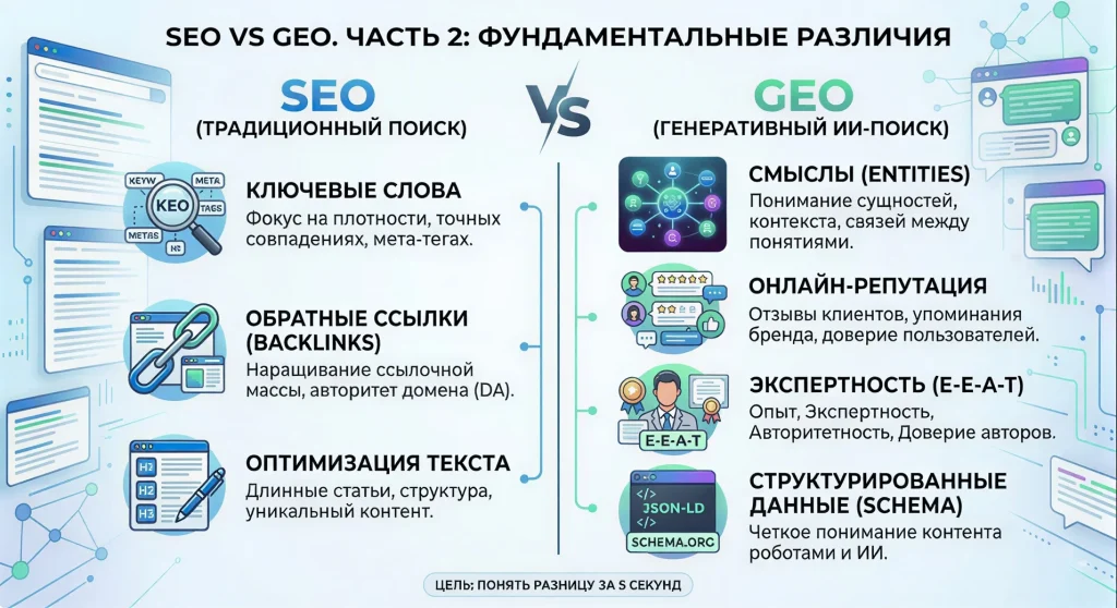 Пример блока Google SGE AI Overviews в поиске Ташкента: сравнение выдачи 2022 и 2026 года.