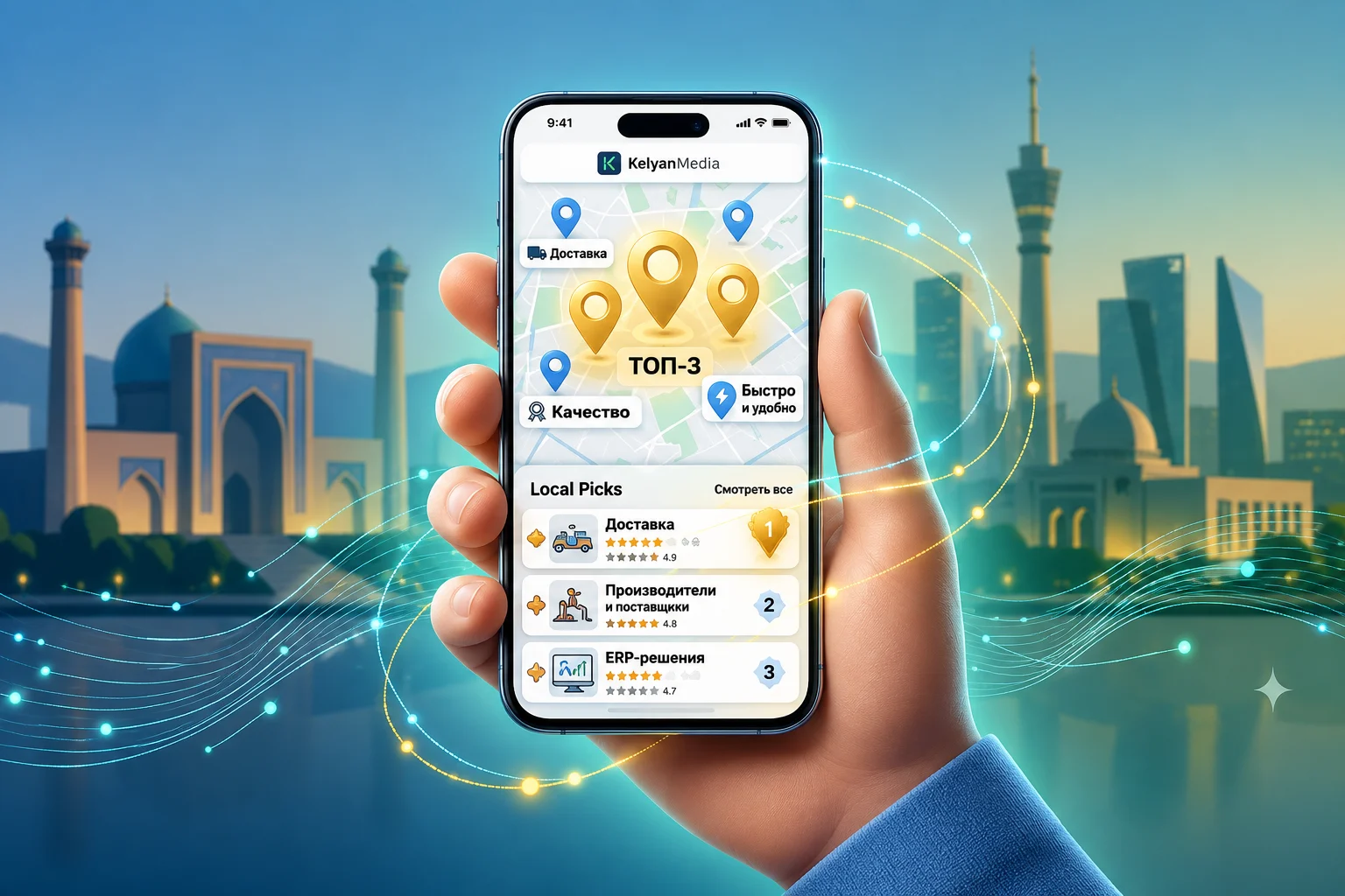 Infographic: Promoting a Top-3 Local Pack Business on Google Maps and Yandex Business in Tashkent